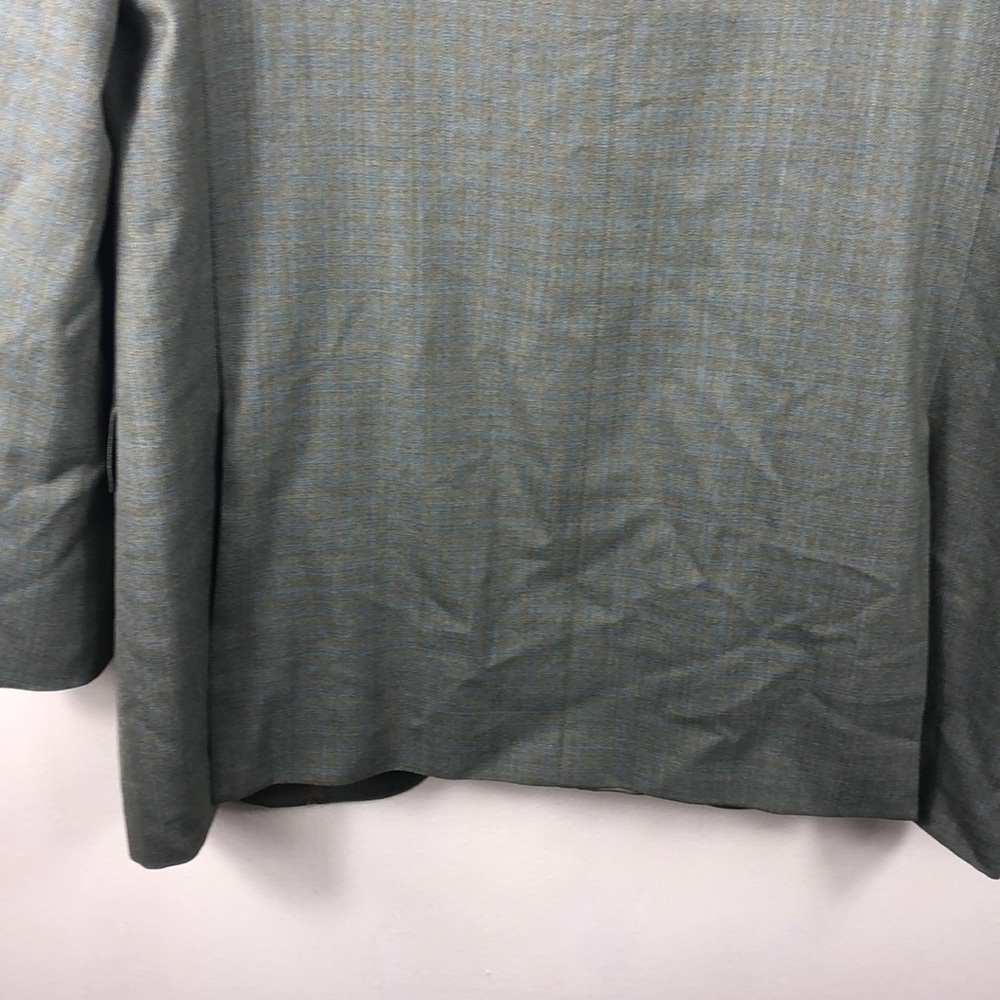 Ermenegildo Zegna Green Blue Plaid Wool Blazer 44L - Picture 9 of 9